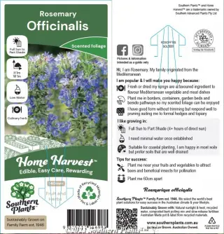 Rosmarinus officinalis — Label front