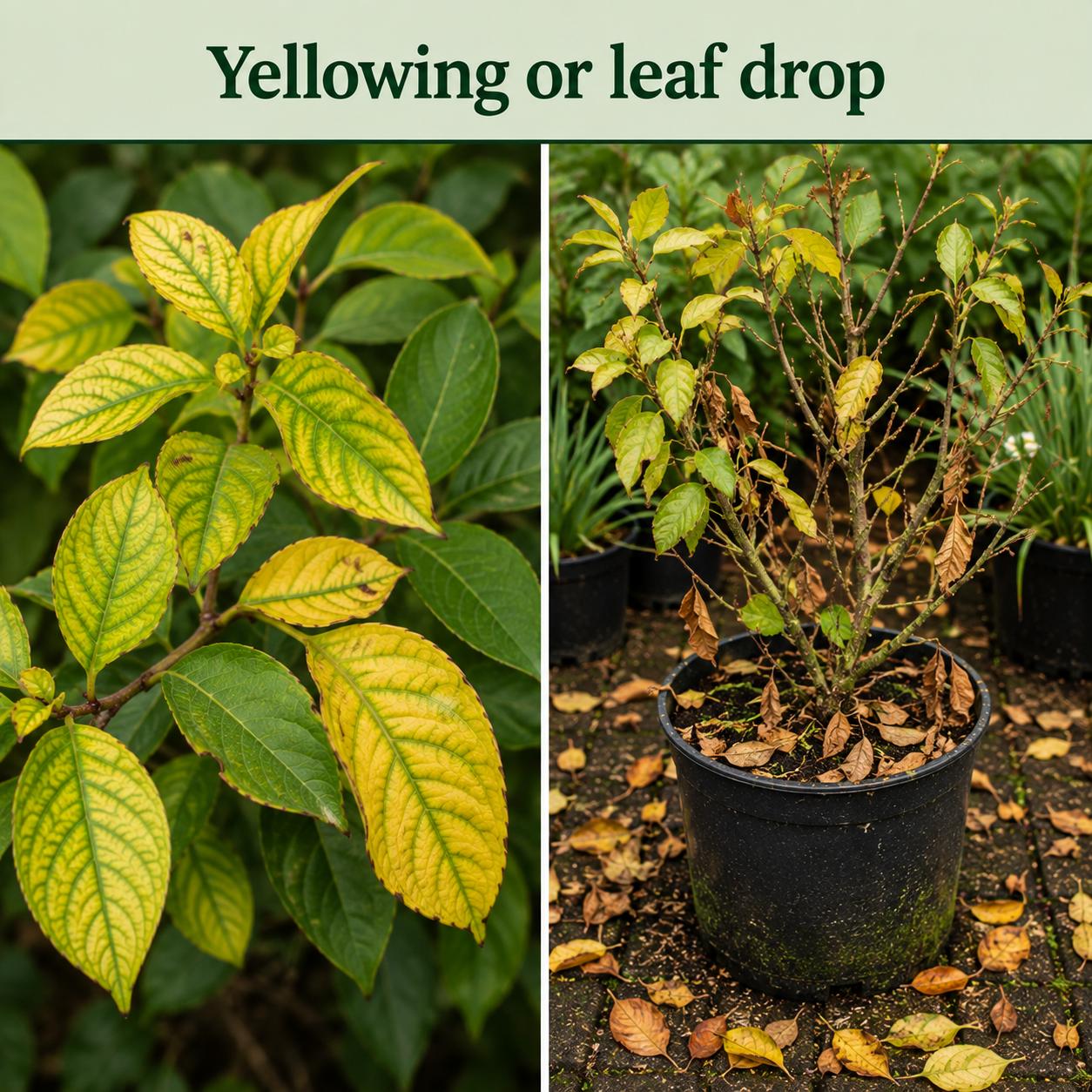 Yellowing leaves and leaf drop